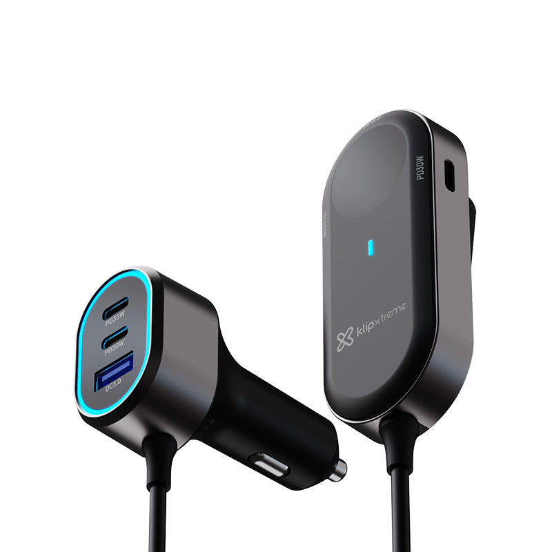 Cargador de Auto PowerCar 100 USB-C y USB-A 100W Klip Xtreme